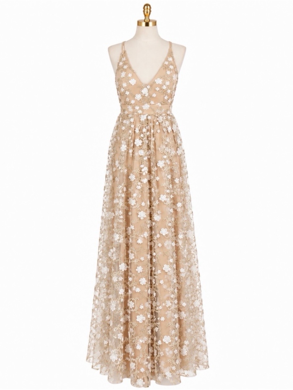 NWT Altar’d State Caledonia Floral Embroidered Maxi Bridal Wedding Gown Boho